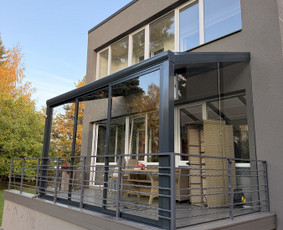 Balkonų stiklinimas - Nestandartinių du&scaron;ų, led veidrodžių, terasų, stiklinimas. - 4