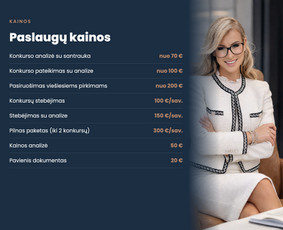 Viešųjų pirkimų pasiūlymų rengimas ir konkursų analizė / PROJEKTŲ PLĖTRA / Darbų pavyzdys ID 4596238
