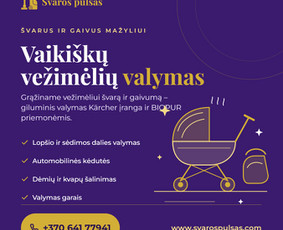 Vaiki&scaron;kų vežimėlių valymas - &Scaron;varos pulsas - visos valymo paslaugos Lietuvoje. - 1