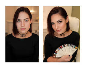 Makiažas atliekamas su profesionalia kosmetika: "MAKE UP FOR EVER", "MAC", "DIOR", "CHANEL", "MAKE-UP ATELIER", kurios garantuoja puikų makiažo išsilaikymą. Klijuojami blakstienų kuokšteliai.