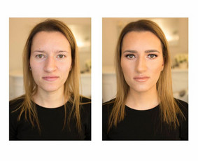Makiažas atliekamas su profesionalia kosmetika: "MAKE UP FOR EVER", "MAC", "DIOR", "CHANEL", "MAKE-UP ATELIER", kurios garantuoja puikų makiažo išsilaikymą. Klijuojami blakstienų kuokšteliai.