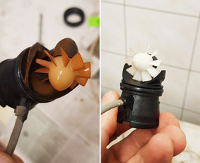 Nuotrauka PRIEŠ ir PO filtrų aptarnavimo.