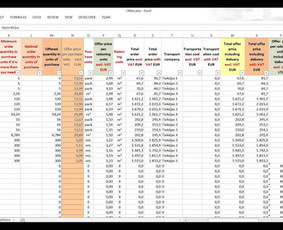 Uzklausos tiekejams ir tiekeju pasiulymu analize su Excel iu