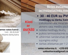 Šiltinimas pučiama vata Knauf Supafil, Ekowool, Steico . / UAB Solterma / Darbų pavyzdys ID 1156225