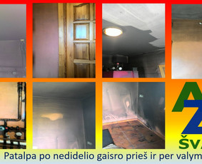 Patalpos valymas po nedidelio gaisro
