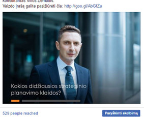Klientas: TMD Partners. 
Komunikacijos strategija, administruojamas profilis.