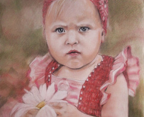 Mergytės portretas.Pastelė./60/50