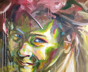 Aliejus, drobe 100x80