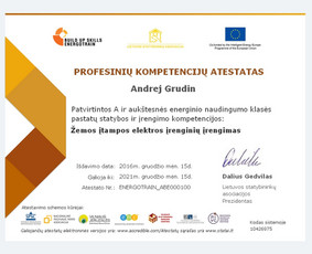 A ir aukštesnės energinio naudingumo klasės pastatų Žemos įtampos elektros įrenginių įrengimo kompetencija.
Detaliau https://www.credential.net/iqelyct5