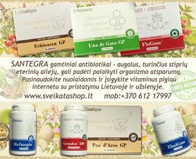 SANTEGRA gamtiniai antibiotikai - augalus, turinčius stiprių eterinių aliejų, gali padėti palaikyti organizmo atsparumą. Įsigykite vitaminus pigiau www.sveikatashop.lt