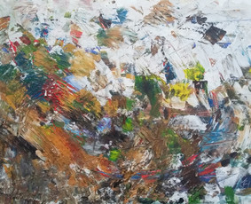 “PŪGA“/"SNOW STORM" (60x80, mišri technika,  drobė, 2015)