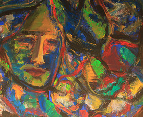 “SPALVOTI PAŽADAI”/ “COLOURFUL PROMISSES” (akrilas, drobė, 65x90 cm, 2015 m.)