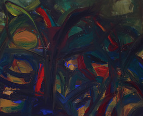 „DŽIUNGLĖSE”/ “IN THE JUNGLE” (akrilas, drobė, 65x90 cm, 2015)