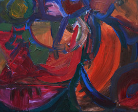 “Natiurmortas su arbūzais” (akrilas, drobė, 50x70 cm) 
