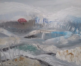 “BALTA“/"WHITE" (60x80, mišri technika,  drobė, 2017)