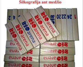 Šilkografija ant įvairių paviršių - mediniai raktų pakabukai