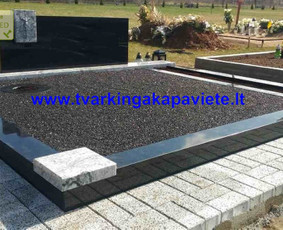 Kapavietės užpylimas skaldele - Kapų tvarkymas, paminklai, antkapiai, plokštės kapams - 4