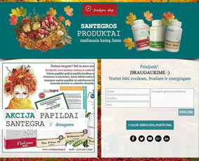 Prisijunk!
DRAUGAUKIME :)
Norint būti sveikam, žvaliam ir energingam.
SPAUSK ant šios nuorodos: https://allapapildai.wixsite.com/santegros-produktai
