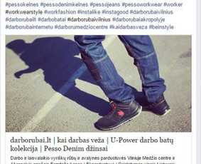 Facebook profilis: Workaholic Dream | darborubai.lt 
PVZ.: aktyvus link'as į tinklalapį su papildomomis nuorodomis į atskiras prekes ir į Facebook platformos parduotuvę