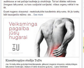 Kineziterapijos studija TuDu 
PVZ.: aktyvus link'as į tinklalapį su papildomomis nuorodomis į atskiras paslaugas