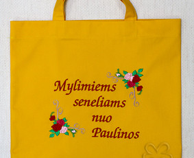 Siuvinėjimas ant įvairios tekstilės gaminių  pagal individualius užsakymus. Minimalus kiekis - 1 vnt.
