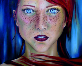 Mokinės kūrybinis portretas "Aurėja". Drobė, aliejus. 90x70cm.

