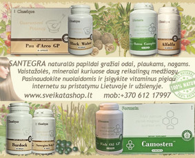 SANTEGRA vitaminai gali padėti plauku augimui, stabdo plauku slinkima, maitina, stiprina plaukus ir nagus. - NUOLAIDOS iki 15 % - NEMOKAMAS PRISTATYMAS