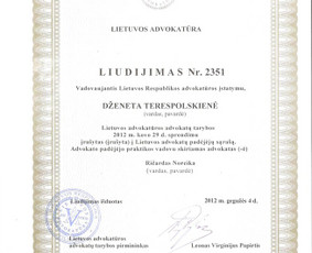Šeimos teisė. Paveldėjimas. Skolos priteisimas ir kt. - Advokato konsultacija - 1 Advokato konsultacija - Šeimos teisė. Paveldėjimas. Skolos priteisimas ir kt. - 1