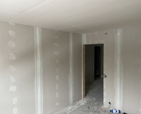 Gipso kartono montavimas - Plytelės , dažymas. - 2