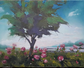 "Galiūnas medis pakelės". Paveikslas ant drobės 30x40 cm aliejiniais dažais. Parduodamas. 35 eurai