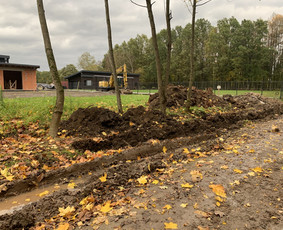 kelių bei drenažų tiesimas
