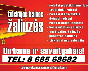Roletai Žaliuzės Tinkleliai nuo uodu - Žaliuzių gamyba - 1 Žaliuzių gamyba - Roletai Žaliuzės Tinkleliai nuo uodu - 1