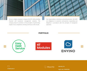Internetinė svetainė finansinius ir investavimo sprendimus teikiančiai įmonei www.mulito.lt.