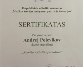 Fortepijono pamokos / Džiazas / Pop / Klasika / Andrej Polevikov / Darbų pavyzdys ID 1720135
