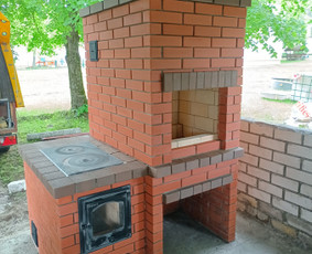 Mini lauko kompleksas. Maža bbq ir viryklė.