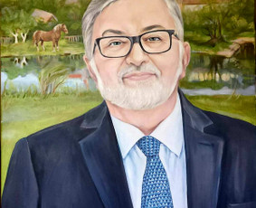 Profesoriaus portretas pagal užsakymą.
70/90/. Drobė,aliejus.rėmai.