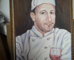 Portretas,nutapytas akrilu ant drobės.
60/80 cm.