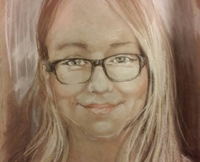 Merginos eskuziniys portretas.
Pastelė. 30/50 cm.
