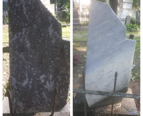 Paminklo, tvorelių atnaujinimas - Raidžių kalimas ant paminklo kapinėse - 1