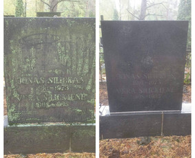 Kapų tvarkymas - Raidžių kalimas ant paminklo kapinėse - 1