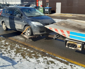 transportavimas išlūžus ratui