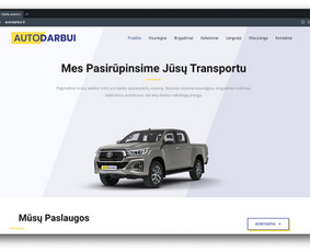 Įmonės kuri nuomuoja automobilius ir darbo įrangą svetainė.