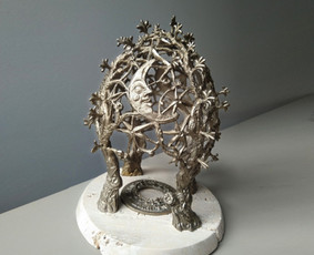 Skulptūra jaunavedžiams, aukštis 25 cm, bronza, marmuras.