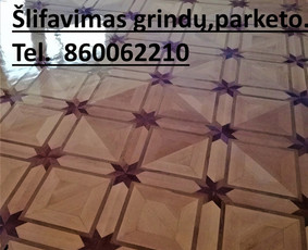 Šlifavimas ir lakavimas medinių grindų, bei parketo. / Šlifavimas  grindų, parketo. / Darbų pavyzdys ID 1808591