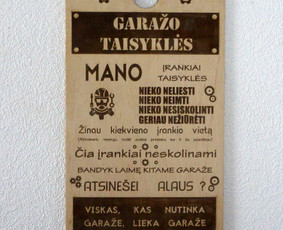 Lazerinis graviravimas ir pjovimas / Romas Šambarys / Darbų pavyzdys ID 376807