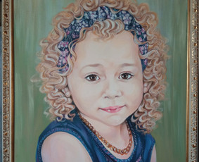 Mergytės portretas.
Dribė, aliejus. (50/60) cm.