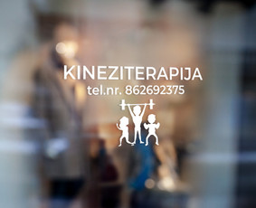 Kineziterapija lauko lipdukas ant stiklo