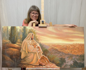 Paveikslas, nutapytas aliejiniais dažais pagal Greg Olsen 1995 m. paveikslą "Jeruzale, Jeruzale". Dydis 120x60 cm.