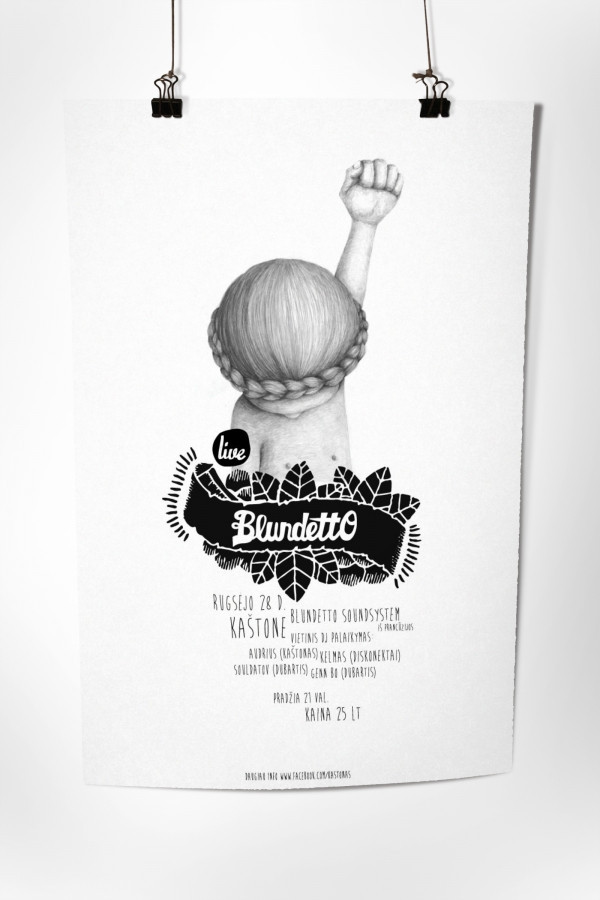 Plakatas grupės Blundetto koncertui. Galiu sukurti plakatą renginiui, reklaminį plakatą ar renginių programos plakatą / Kaina nuo 99 eur už projektą / Grafikos dizaineris - www.baltaideja.lt