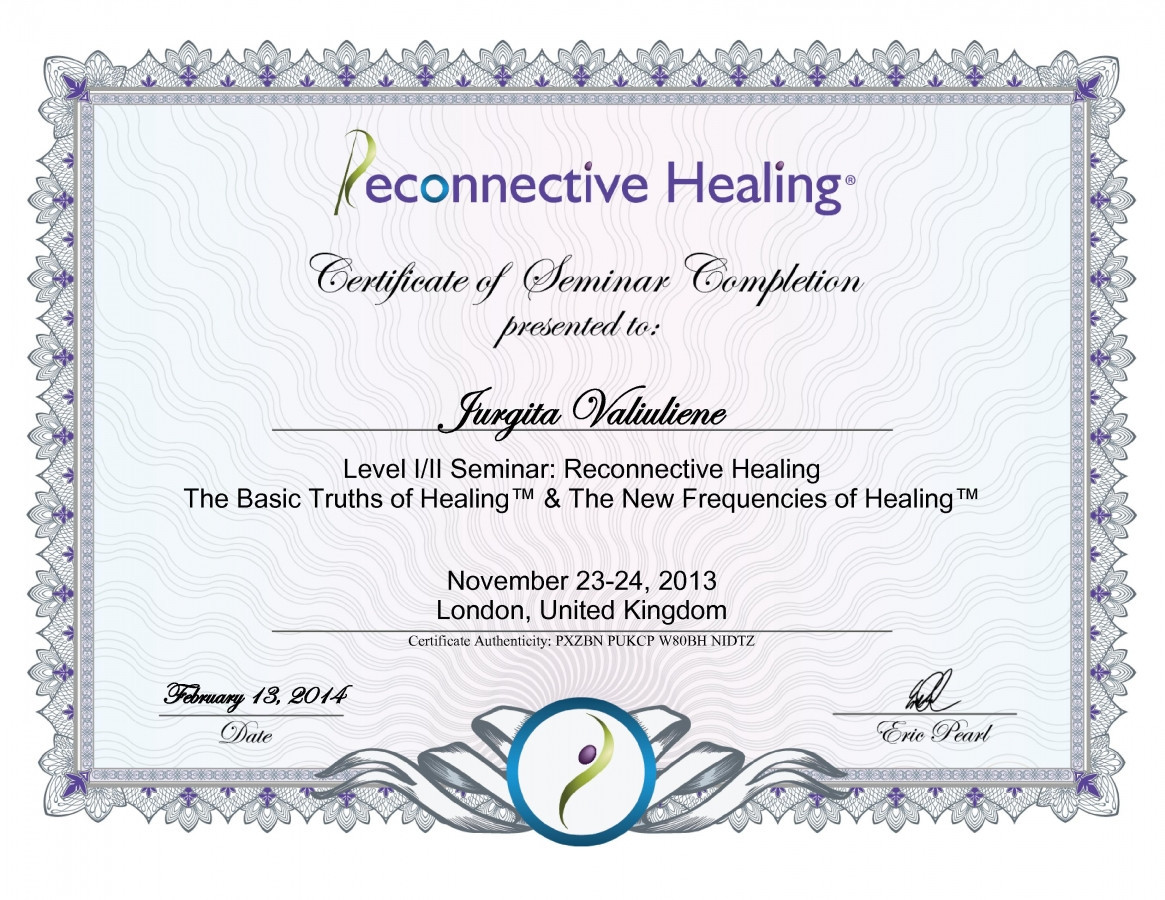 2014m. Londonas. Seminaras (I/II lygiai): Recconective Healing by Dr.Eric Pearl.